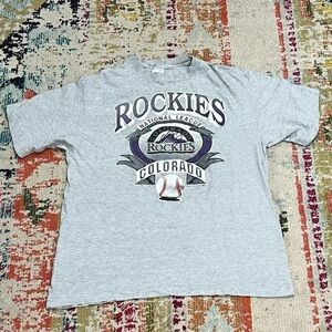 Vintage 90s Colorado Rockies MLB Baseball Sports 1990s Tee Top Shirt